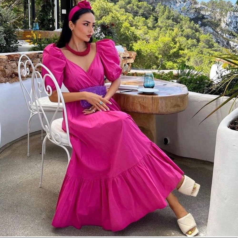 ZARA voluminous puff sleeve dress blogger favorite - Picture 6 of 9
